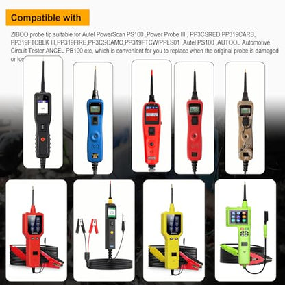 ZIBOO - 2Pk 4Mm Banana Jack 3 Tip Black (PPTK0024-2),Use for Autel Circuit Tester Power Circuit Probe