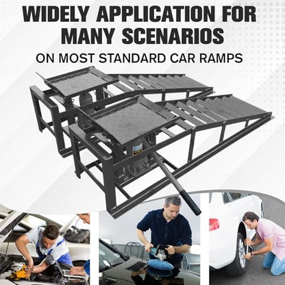2PCS Hydraulic Car and Truck Service Ramps,11000 Lbs (5 Tons) Capacity, Low Profile Car Lift Service Ramp for Oil Changes, Adjustable Lift Height 9.8" to 16.21", Home,Vehicle Auto Garage (Gray 5T) - color: Gray 5t