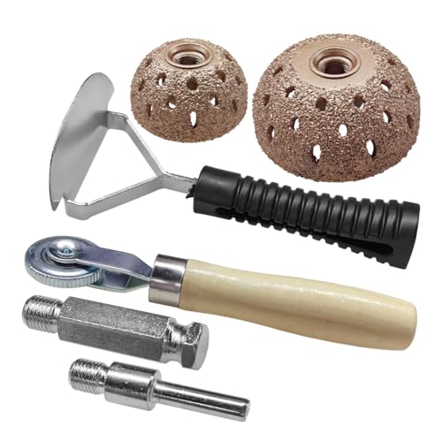 Car Tire Repair Patch Tool Kit, 42mm 55mm Tungsten Steel Buffing Wheel with Tire Patch Roller Scraping Cutter, Auto Wheel Grinding Polishing Accessories Repair Tools, Tires Buffer Tool for Car Truck - size: 42&55MM