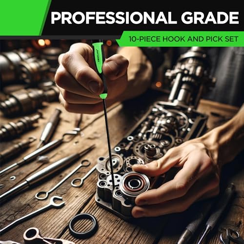 SWANLAKE 10-Piece Hook and Pick Set, Automotive Pick Tool Set for Car Auto Oil Seal/O-Ring Seal, Gasket Hook, Puller Remover Tools