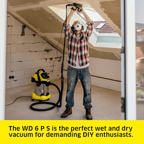 Kärcher Shop Vacuum WD 6 P S, 7.9 Gal, 6.2 Peak HP, 37 ft Reach, Wet Dry Vacuum Cleaner, Heavy Duty, Blower Function, Crevice Tool, Floor Nozzle Great for DIY Projects and Workshops - style: WD 6 P S