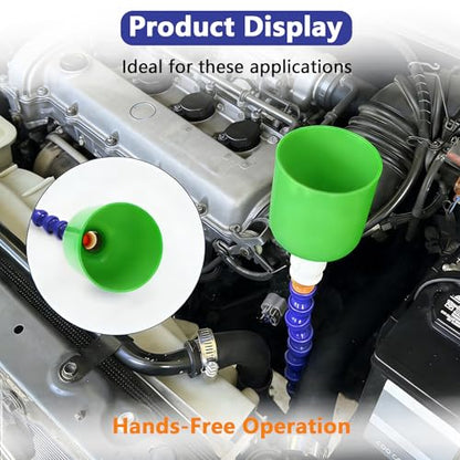 36" Bendable Long Funnel Flexible Funnel for Engine Oil Transmission Fluid | bendable hose funnel with wide spill-proof mouth, oil-resistant plastic for car engine oil, coolant & transmission fluid