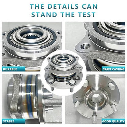 513266 Front Rear Wheel Bearing Hub Assembly for Hyundai Santa Fe Sport XL, Veracruz, Kia Sorento Rondo 2007-2020, 51750-2B000, 51750-3J000 (2PCS) - size: 513266