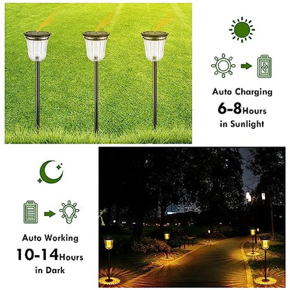 Solar Lights Outside Waterproof, 6 Pack 200 Lumens Super Bright Solar Pathway Lights Outdoor Waterproof with 2 Lighting Modes, Auto On/Off Outdoor Solar Lights for Yard, Walkway, Lawn - size: 6 Pack-200 Lumen