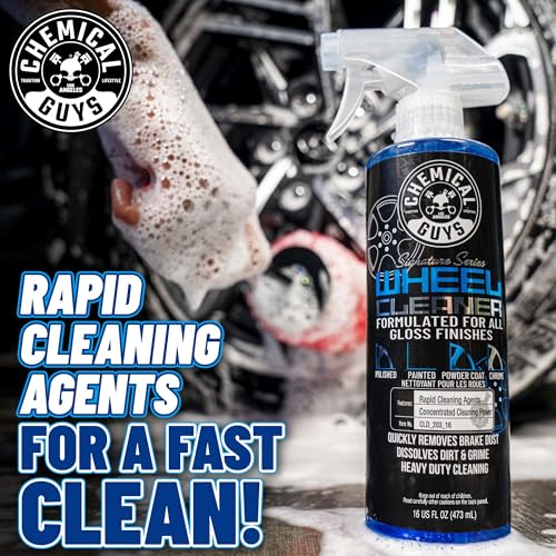 Chemical Guys, Signature Series Wheel Cleaner Spray for All Finishes, 16 oz | Fast-acting foaming spray clings to wheels to lift brake dust and road grime, safe on chrome and painted rims - size: 16 Fl Oz (Pack of 1)