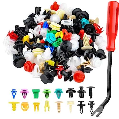 GOOACC 501PCS Universal Car Clips Mixed Auto Bumper Fender Trim Door Panel Shield Engine Cover Retainer Rivet Push Clips with Fastener Remover for GM Ford Chrysler Toyota Lexus Honda Acura Dodge Jeep - color: 500Pcs Mixed Clips + 1 Remover