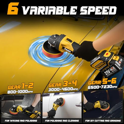 Cordless Buffer Polisher for Car Detailing,7230 RPM Car Buffer Polisher,21V 4.0Ah Li-ion Battery,Cordless Polisher With 29 PCS Car Detailing Kit,for Polishing, Waxing, Boat Sanding, Scratch Removing