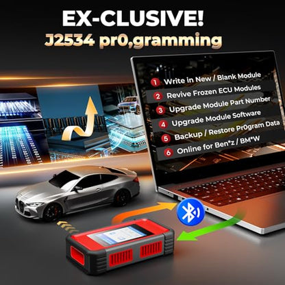 Launch X431 Scanner PRO5 J2534 Pr0gram ECU Coding, Topology, 60+ Services, Bi-Directional All System Scan Tool, CANFD DOIP, 200+ Brands, Guided Functions, 10+ High-end Features