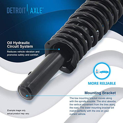 Detroit Axle - 2 Front Struts for 1996-2000 Honda Civic, 1997 1998 1999 Quick Complete Struts w/Coil Spring Assembly Replacement Suspension Shock - size: 171291L_171291R/PAIR