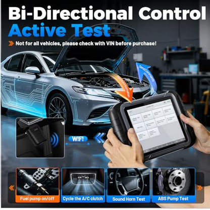 XTOOL D8W Wireless Bidirectional Scan Tool, AI-Assisted OBD2 Scanner with Topology, 3-Year Updates, ECU C0ding, PMI, 42+ Resets, Full Diagnostic Scanner for Car, Crankshaft Relearn, FCA/CAN FD/DoIP