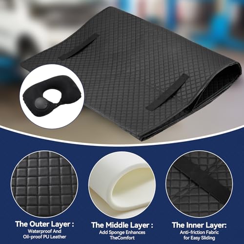 Heavy-Duty Crawler Rolling Mat，60x28 Inch Under Car Repair Mat, Automotive Creepers for Low Clearance, Portable Under Dash Creeper