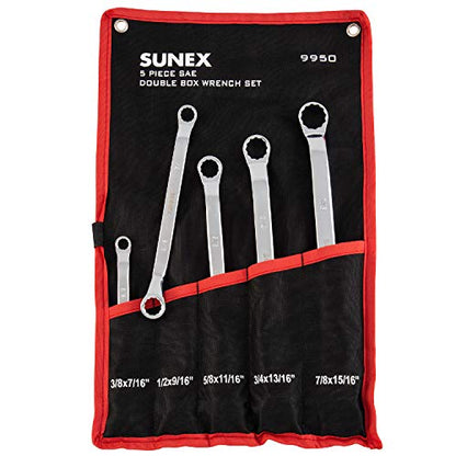 Sunex 9950 SAE Double Box Wrench Set, 5 Piece - style: SAE Double Box Wrench Set