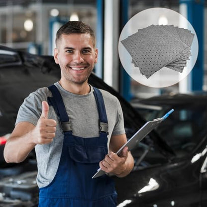 10PCS Car Oil Absorbent Pads, 13 x 9.8 Vehicle Garage Absorbent Drip & Spill Mat for Oil Water, Heavy Weight Automotive Cleanup Accessories, Universal for Most Vehicles
