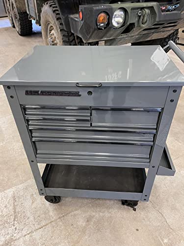 Storage Tool Cabinet 5 Drawer Rolling Mechanic's Cart, Gray (Slate) with Large Top Compartment