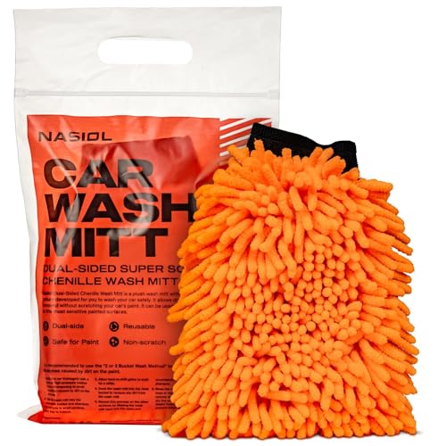 Nasiol Car Washing Set-Car Wash Shampoo, Car Drying Towel, Car Wash Mitt-Up to 25 Washes