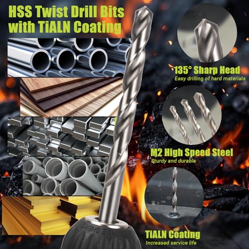 Broken Bolt Extractor, 25 PCS Extractor Set, Easy Out Drill Bit Guides, Drill Extractor Kit for Removing Stripped, Damaged, Rusted, Rounded-Off Bolts, Automotive Nuts & Screws