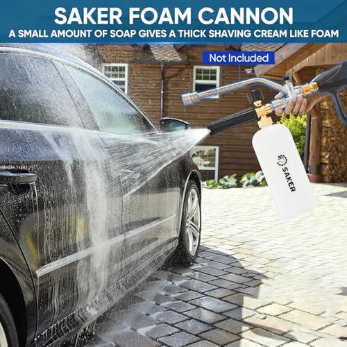 Saker Foam Cannon, 1/4 Inch Quick Connect, Power Washer Foam Cannon with 5 Pressure Washer Nozzles - size: Foam Cannon with 5 Pressure Washer Nozzles