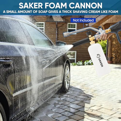 Saker Foam Cannon, 1/4 Inch Quick Connect, Power Washer Foam Cannon with 5 Pressure Washer Nozzles - size: Foam Cannon with 5 Pressure Washer Nozzles