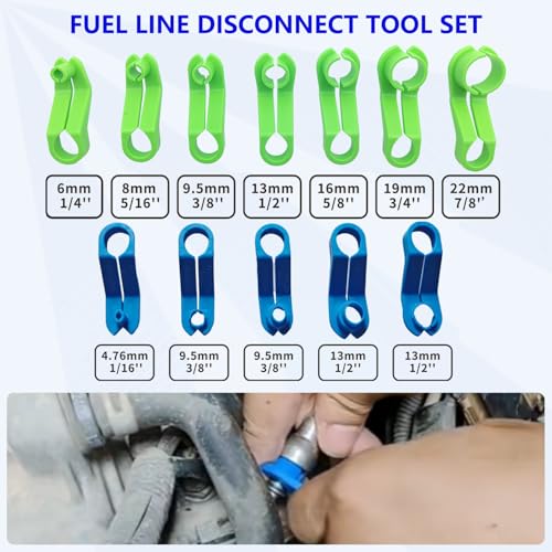 ZKTOOL 46Pcs Master Quick Disconnect Tool Set for GM Ford Chrysler, Fuel Line Disconnect Tool Kit for Automotive A/C Fuel & Transmission Systems, Fuel Line Removal and Separator Tool, Includes Gloves
