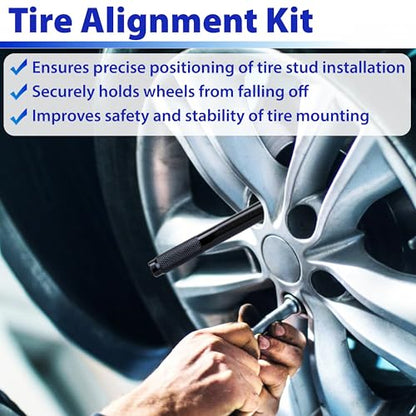 10 PCS Automotive Wheel Alignment Tool, Car Tire Alignment Stud Pin Kit | Steel Alloy Lug Bolts Mounting Tools for Mechanics, Positioning Balancing Tools for Changing Tires on Cars with Lug Bolts