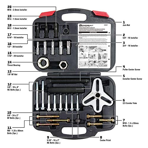 Powerbuilt Harmonic Balancer Puller and Installer Tool Set, Install and Remove Kit, Cars and Light Trucks, Storage Case - 648637 - style: 30 Piece