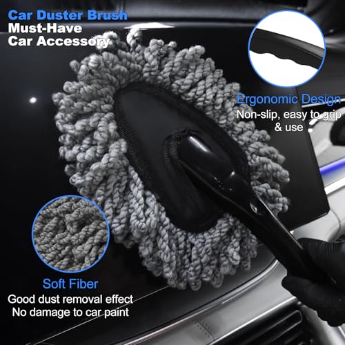 10PCS Car Detailing Cleaning Kit Interior Cleaner, Car Detailing Brushes, Car Duster, Car Cleaning Gel, Microfiber Cleaning Cloth, Car Accessories Essentials Supplies Tools for Auto,Truck, Interior