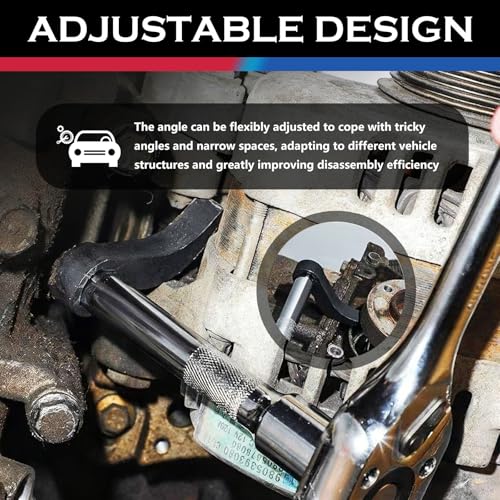 2PCS Pry Bar Wrench Adapter 4-Point & 8-Point with 1/2" Drive,Adjustable Bull Horn Pry Bar Adapter CV Axle Removal Tool,Ratchet Prys Bars Attachment for Half Shaft Removal (Style 1) - color: Style 1