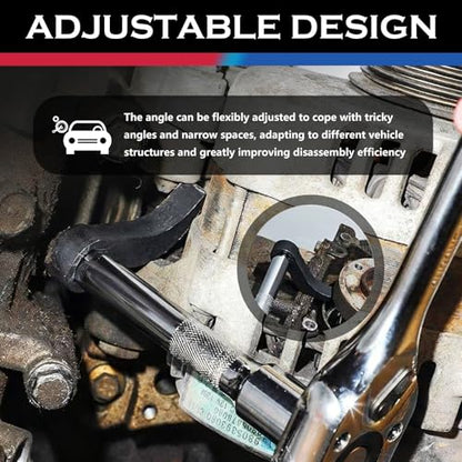 2PCS Pry Bar Wrench Adapter 4-Point & 8-Point with 1/2" Drive,Adjustable Bull Horn Pry Bar Adapter CV Axle Removal Tool,Ratchet Prys Bars Attachment for Half Shaft Removal (Style 1) - color: Style 1