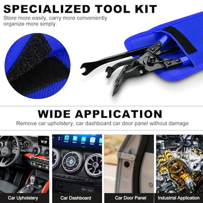 3 PCS Clip Removal Tool,Clip Pliers Fastener Remover,Car Trim Rivet Removal Pry Tool for Automotive Door Panel,Upholstery,Dashboard Blue - color: blue