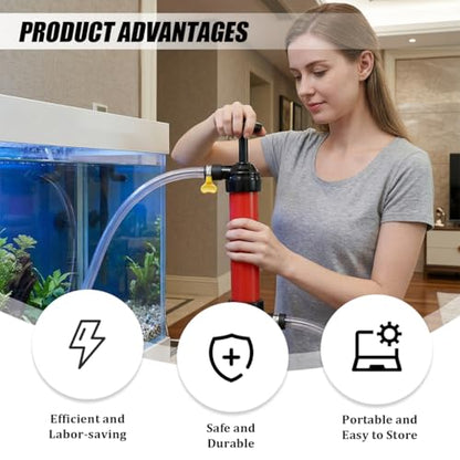 Car Liquid Transfer Pump, Multi-Use Manual Vehicle Transmission Fluid Pump Kit with Air Hose & Clamp, Automotive Gas Oil Transfer Tool, Universal for SUV Caravan Truck