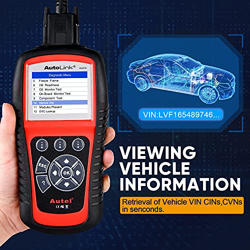 Autel AutoLink AL619 OBD2 Scanner, 2026 ABS SRS Warning Light Diagnostic Scan Tool, Up of AL519 ML519 ML619, 10 OBDII Test Modes, DTCs Lookup, Live Data, Turn Off Check Engine Light OBDII Code Reader