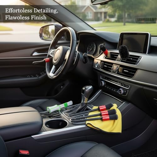 15-Piece Car Detailing Brush Set for Interior Vents, Dashboard Crevices & Console Gaps - Durable PP Plastic Cleaning Tool Kit - size: 12.6 x 5.91 x 1.97 in
