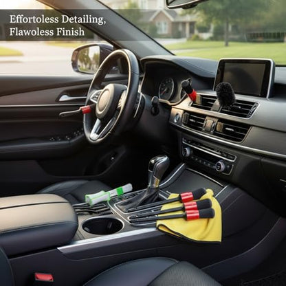 15-Piece Car Detailing Brush Set for Interior Vents, Dashboard Crevices & Console Gaps - Durable PP Plastic Cleaning Tool Kit - size: 12.6 x 5.91 x 1.97 in