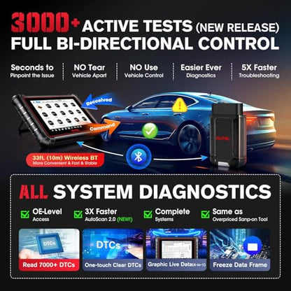 Autel Scanner MaxiPRO MP900-BT w/ MV108S: 2026 MP900BT V2.0 ECU C0ding as MS906 PRO MS906MAX, Up of MP900 MS906BT MP808BT PRO MK900BT, 40+ Service, DoIP&CAN FD, 3K+ Bidirectional Diagnostic Scan Tool