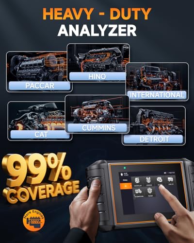 FOXWELL HD500 Heavy Duty Truck Scanner - Diesel Scanner with DPF Regen/Injector Cutoff/Limit Setting, Full System Diesel Diagnostic Scan Tool for Cummins, Detroit, Caterpillar, Paccar & Pickup Trucks - color: Black