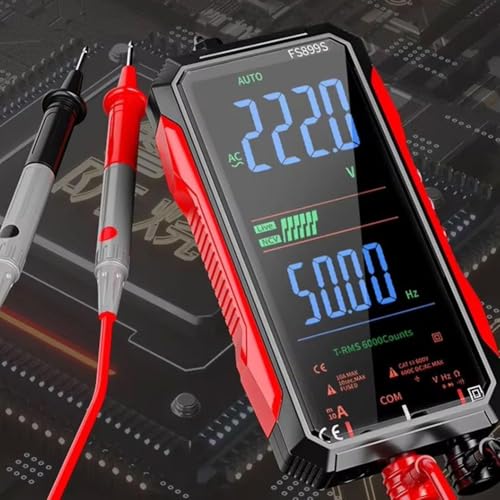 FS899S Smart Digital Multimeter,USB-C Rechargeable 6000 Counts RMS Tester | HD Color Screen Voltmeter with Voice Broadcast, NCV & Live Wire Detector for Automotive, Home & Industrial Repair