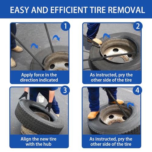 2PCS Tire Spoons, Tire Mount and Demount Iron ,33220 Mt and Demount Spoon, 30 in, 3/4 in , Tire Patch Roller, Scraping Cutter , Tire Iron Suitable for Changing Tires on A Wide Range of Vehicles.