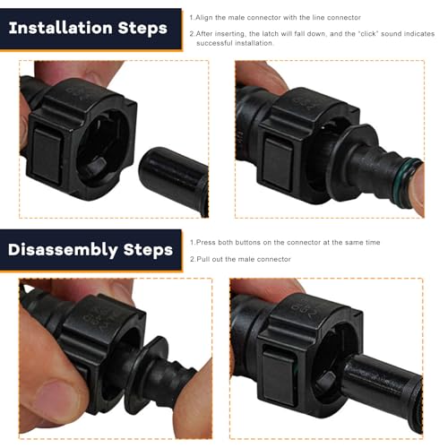 2 PCS Fuel Line Quick Connector, 5/16 SAE to 4mm ID Nylon Tubing Straight Fuel Line Connector, Bundy Female to Hose Barb Straight Fitting Quick Plugs for Most Vehicles - color: 7.89-ID4, Straight