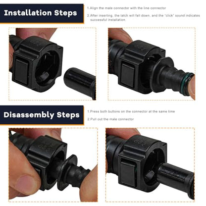 2 PCS Fuel Line Quick Connector, 5/16 SAE to 4mm ID Nylon Tubing Straight Fuel Line Connector, Bundy Female to Hose Barb Straight Fitting Quick Plugs for Most Vehicles - color: 7.89-ID4, Straight