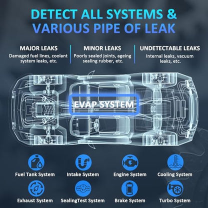 Automotive Smoke Machine, Upgraded 19PSI Leak Detector Unit Kit Dual Mode Built-in Air Pump DC12V EVAP Vacuum Exhaust Leak Diagnostic Tester Tool for All Vehicle Pipe Systems, ATV, Boat - style: Air Flow Regulator