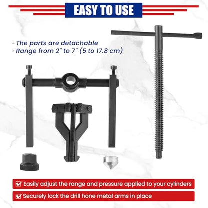 NYXOVA 3 Jaw Bearing Puller, Manual Internal Puller 3 Jaw Bearing Puller Set Extractor Wheel Bearing Puller Tool for Car SUV Motorcycle Motorbike