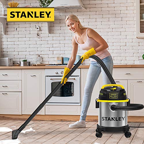 STANLEY 3 Gallon Wet Dry Vacuum, Powerful 4 Peak HP Motor, Portable Stainless Steel 3 in 1 Multifunctional Shop Vacuum with Blower, Model: SL18136 - size: 3 Gallon, 4.0 HP