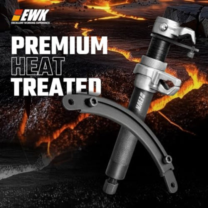 EWK Coil Spring Compressor Tool Set, 3-Piece Kit for MacPherson Strut | Parallel Safety Bracket & Dual Anti-Slip Jaws for Stable Spring Compression, 2645 lb Capacity