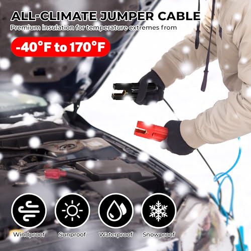 0 Gauge 25 Feet Quick Connect Jumper Cables for Car, Automotive Booster Jumper Cables Heavy Duty Quick Connect Plug for SUV and Trucks with Carry Bag, Gloves, Brushes - size: 0 Gauge 25FT with Quick Plugs
