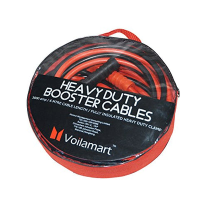 Voilamart Auto Jumper Cables 2/0 Gauge 3000AMP 20Ft w/Carry Bag, Instruction Slip, Commercial Grade Automotive Booster Cables, Heavy Duty for Car Van Truck