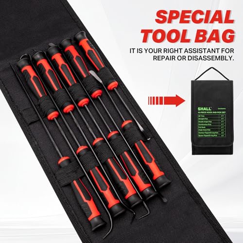 10-Piece Hook and Pick Set, Automotive Pick Tool Set for Car Auto Oil Seal/O-Ring Seal, Gasket Hook, Puller Remover Tools