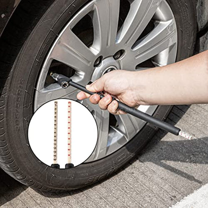 CZC AUTO Tire Pressure Gauge Heavy Duty Air Pressure Tire Gauge, Straight-on Foot Dual Head Chucks, Black Painting, 10-150PSI 100-1000KPa for Semi Truck Car RV Van（1 Pack） - style: 1 Pack