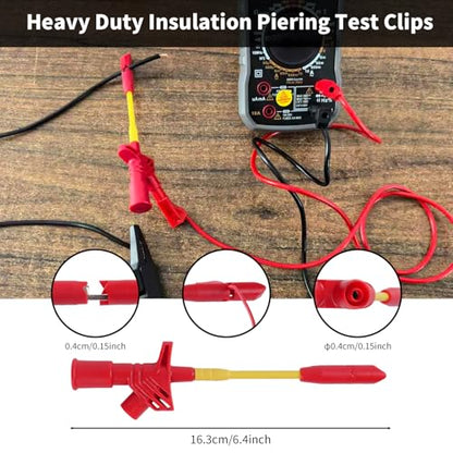 Multimeter Test Lead Kit, Piercing Probes, 4mm Plug Test Strips, Large Alligator Clips, Etc., Suitable for Multimeter and Voltmeter Testing and Electronic Repair(13 Pack) - size: 13 Pcs Kit
