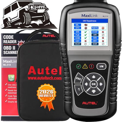 Autel MaxiLink ML519 OBD2 Scanner [Same as AutoLink AL519], 2026 OBDII Diagnostic Scan Tool, Enhanced Mode 6 Fault Code Reader, Check Engine Light (MIL), One-Click Smog Check, Upgraded Ver. of AL319 - color: Black