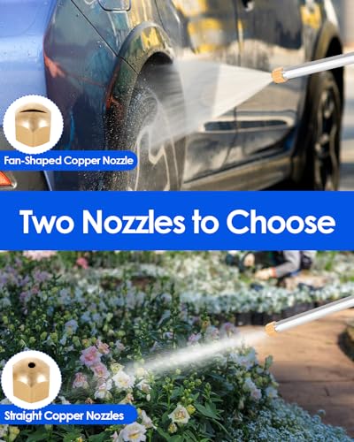 Upgraded Jet Nozzle for Garden Hose 2-in-1 Jet Nozzle High Pressure Hose Nozzle with 2 Different Nozzles and Hose Quick Connectors for Car Pet Garden Cleaning - color: Blue